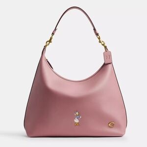 DISNEY X COACH Juliet Shoulder Bag 38 Daisy Duck Pink Without The Bag Charm